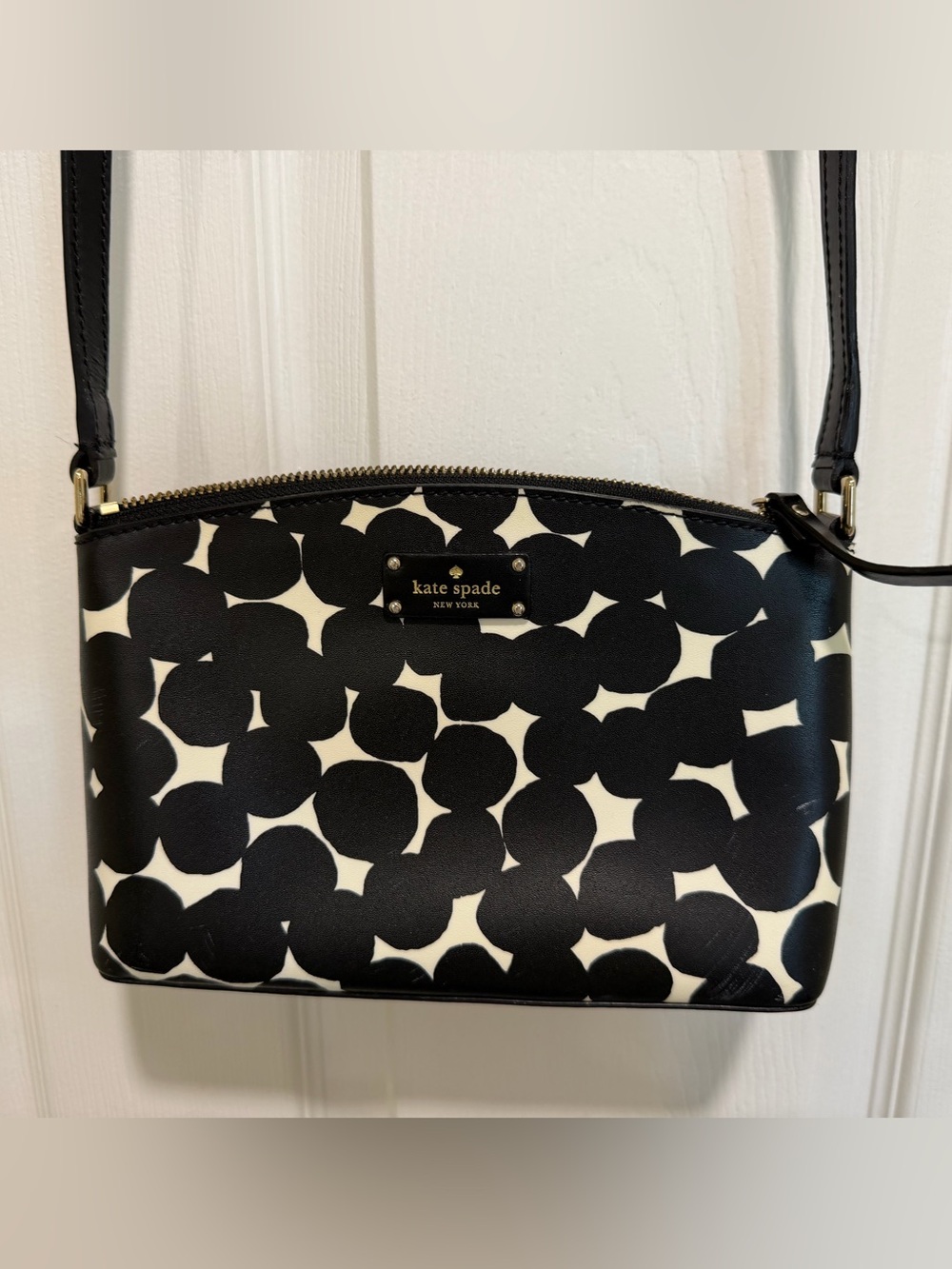NWOT kate spade Black and White Dot Crossbody Bag
